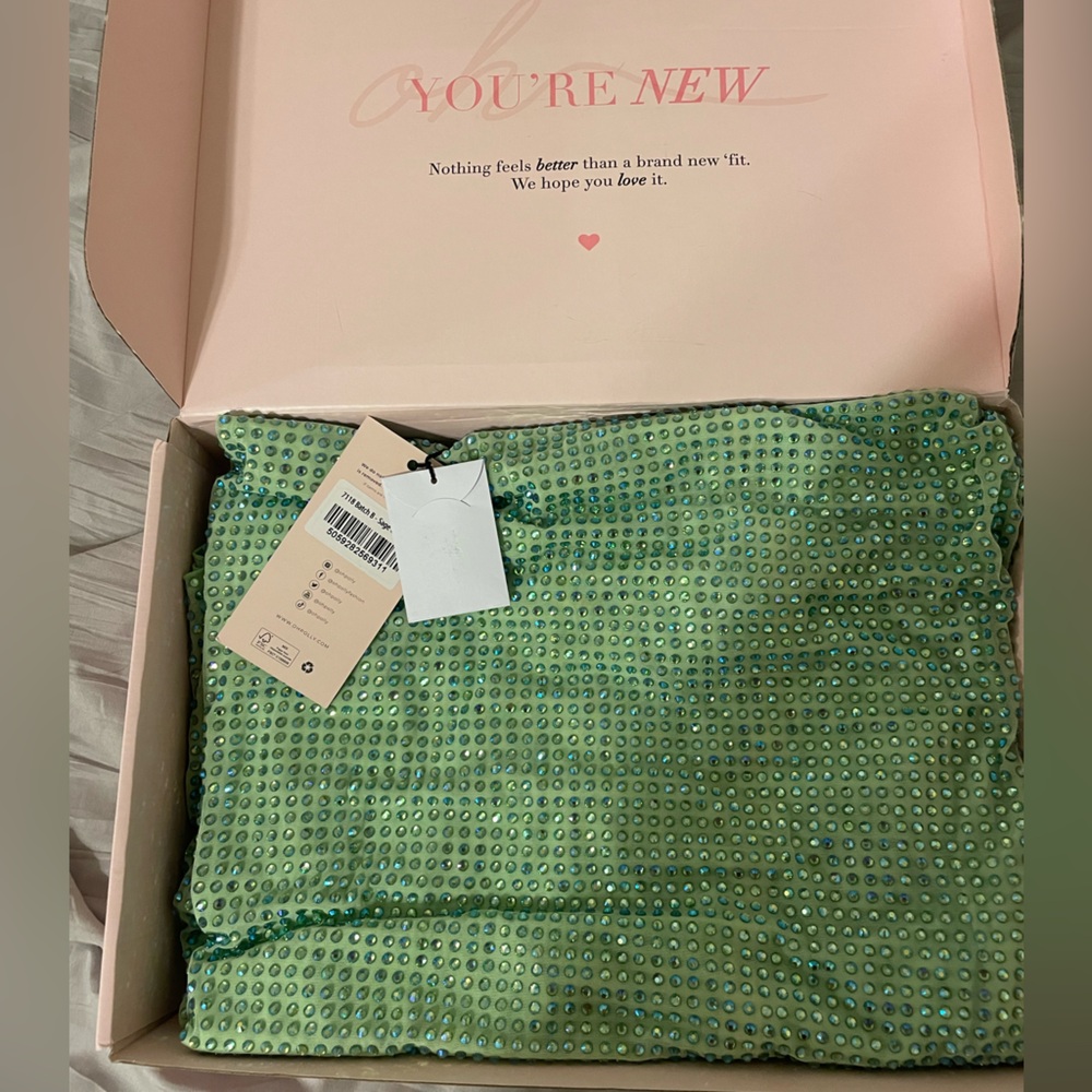 Oh Polly Daleyza Green Embellished Dress